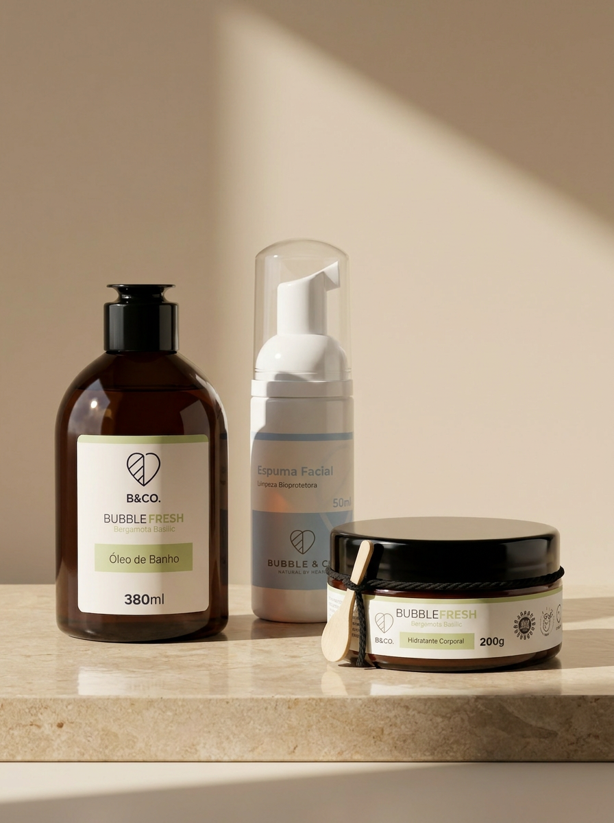 Kit Óleo de Banho + Espuma Facial + Hidratante (Escolha a linha)