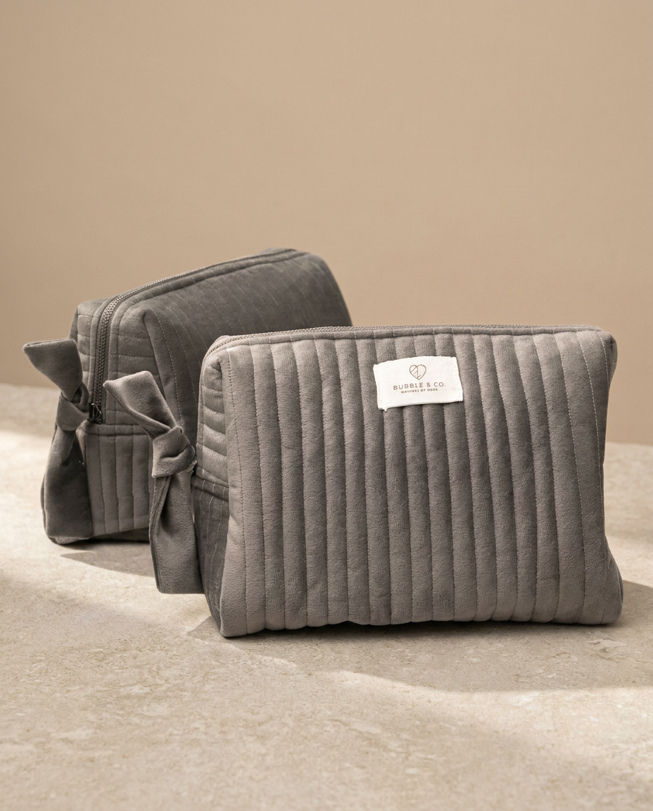 Necessaire Veludo Prata G