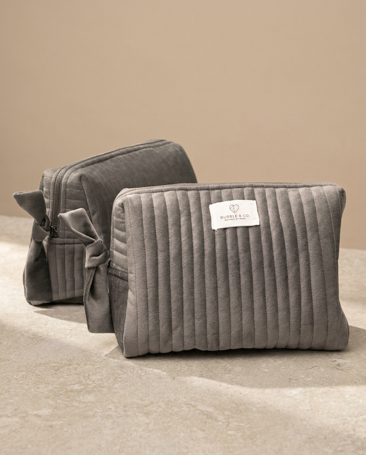 Necessaire Veludo Prata G