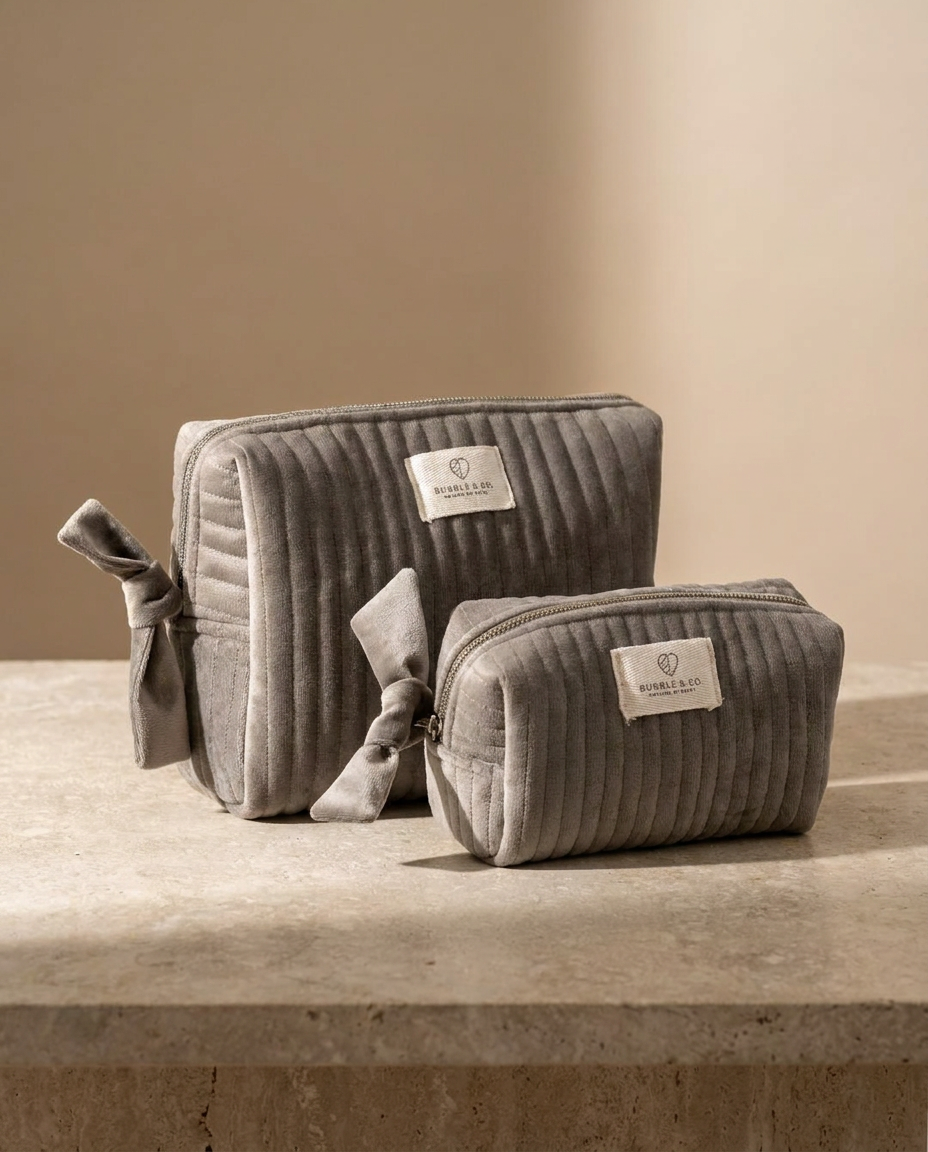 Necessaire Veludo Prata G