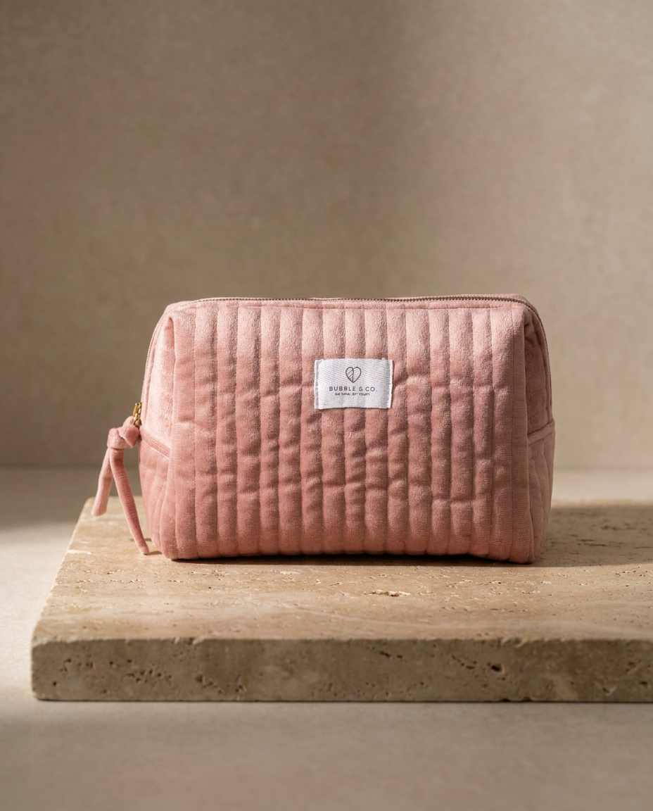 Necessaire Veludo Rosa G