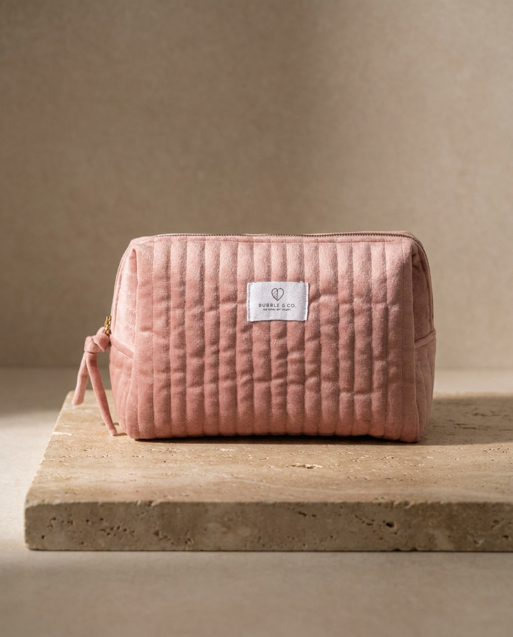 Necessaire Veludo Rosa G