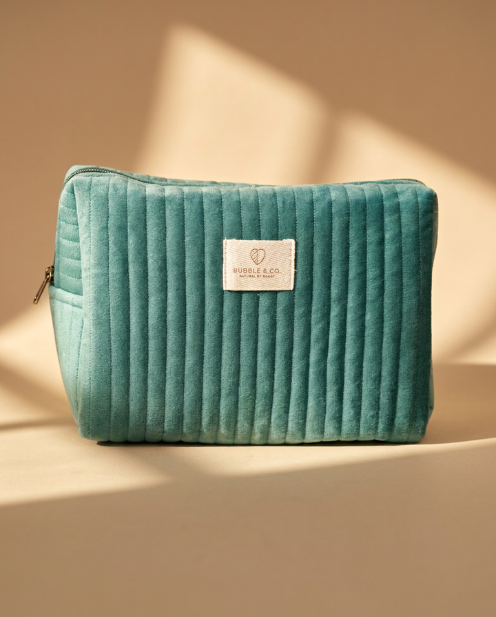 Necessaire Veludo Turquesa G