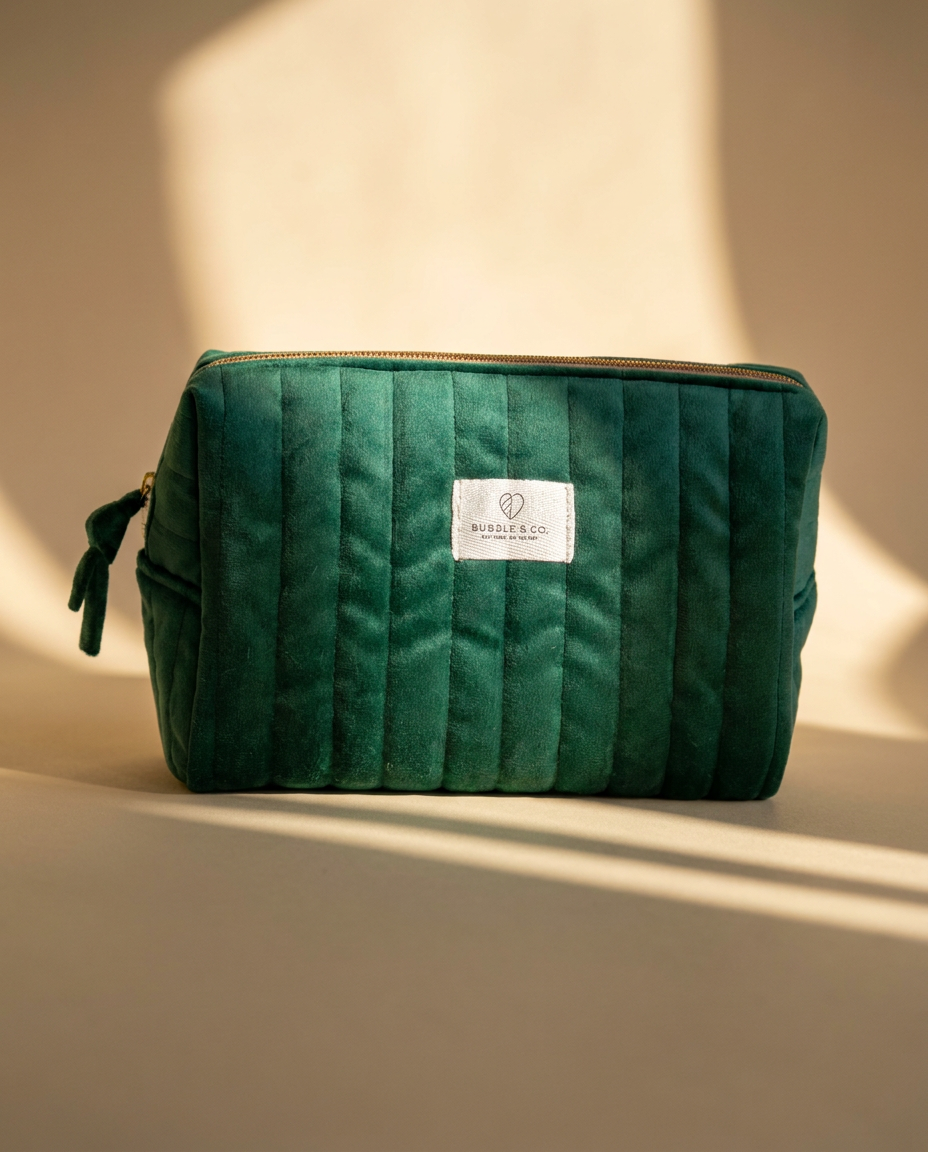Necessaire Veludo Verde G