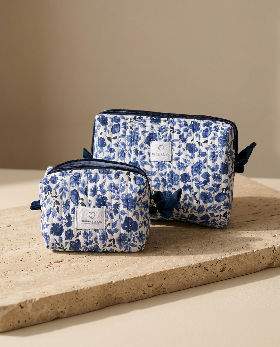 Necessaire Florida Azul e Branco G